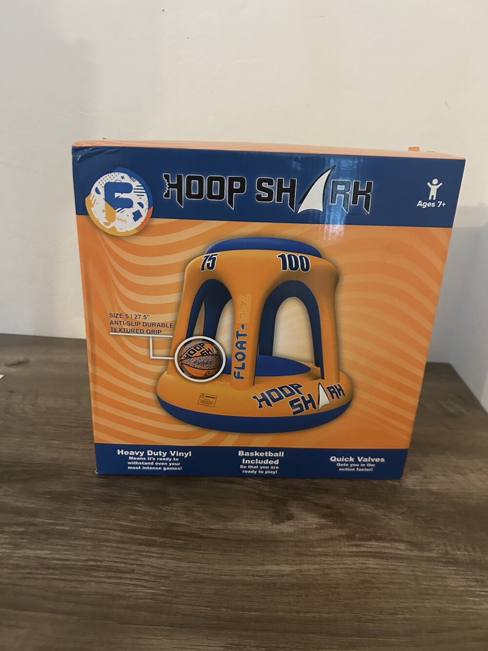 Swimming Pool Basketball Hoop Set by Hoop Shark - Orange/Blue - Inflatable Ho...